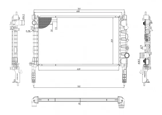 Chladič, chlazení motoru HART 646020