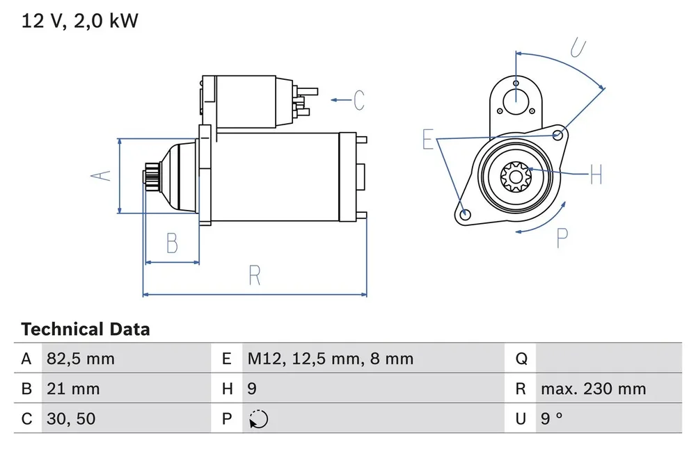 BO 0986018940 Startér BOSCH-výměnný díl