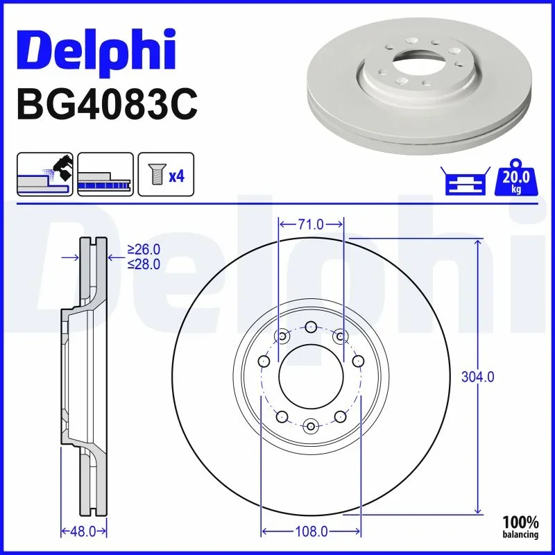 Brzdový kotouč DELPHI BG4083C