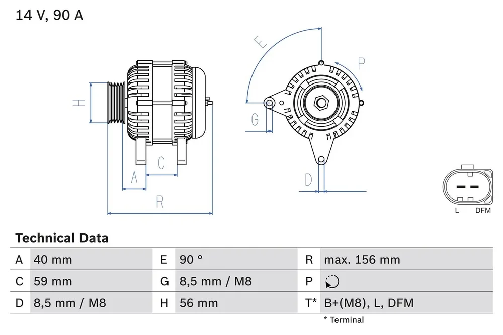 BO 0986041500 Alternátor BOSCH-výměnný díl