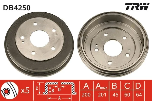 Brzdový buben TRW DB4250 – OE 42610-S2H-000