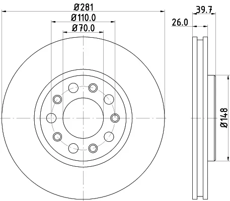 Brzdový kotouč HELLA 8DD355117-231