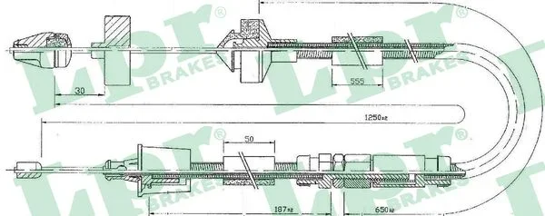 Tazne lanko, ovladani spojky LPR C0201C – OE 7700840014