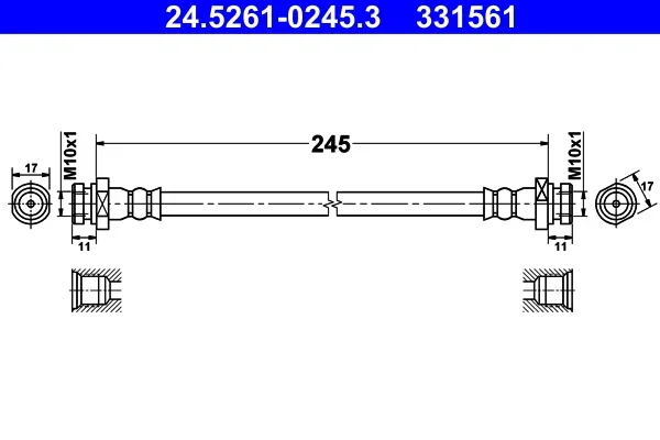 Brzdová hadice ATE 24.5261-0245.3 – OE 58737-0X100 Brzdová hadice ATE 24.5261-0245.3 – OE 58737-0X100