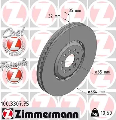 Brzdový kotouč ZIMMERMANN 100.3307.75