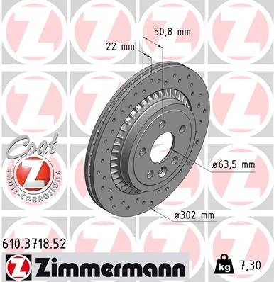 Brzdový kotouč ZIMMERMANN 610.3718.52