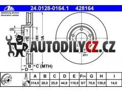 AT 428164 P/L brzdový kotouč ATE