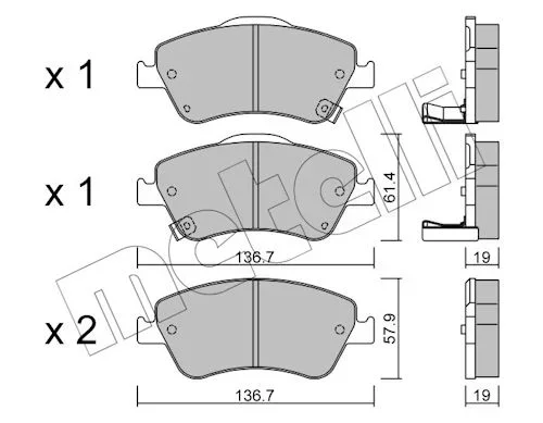 Sada brzdových destiček, kotoučová brzda METELLI 22-0794-0