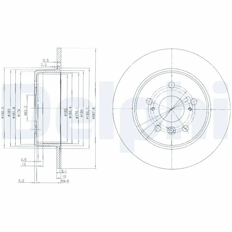 Brzdový kotouč DELPHI BG3183