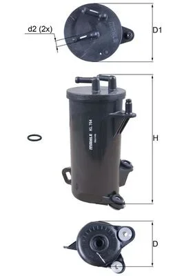 Palivový filtr MAHLE KL764D