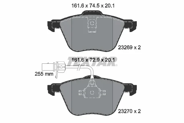 Sada brzdových destiček, kotoučová brzda TEXTAR 2326903