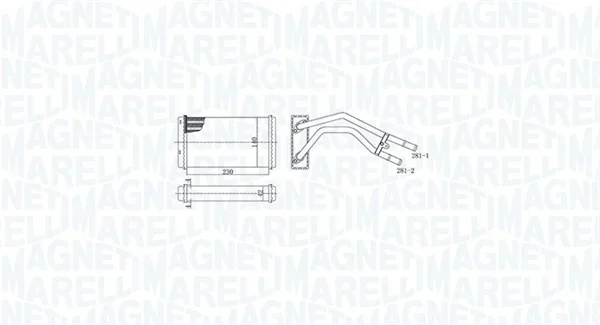 Výměník tepla, vnitřní vytápění MAGNETI MARELLI 350218477000 Výměník tepla, vnitřní vytápění MAGNETI MARELLI 350218477000