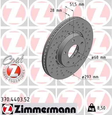 Brzdový kotouč ZIMMERMANN 370.4403.52