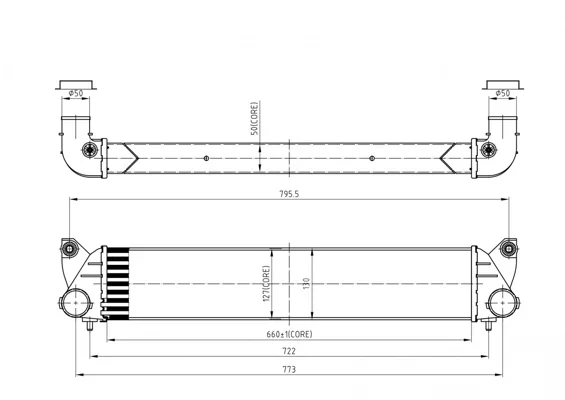 CHLADIČ VZDUCHU FIAT SEDICI 06- HART 618603