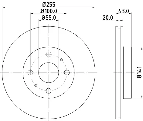 Brzdový kotouč HELLA 8DD355108-881