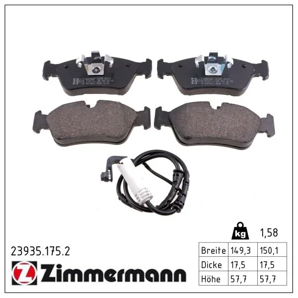 Sada brzdových destiček, kotoučová brzda ZIMMERMANN 23935.175.2