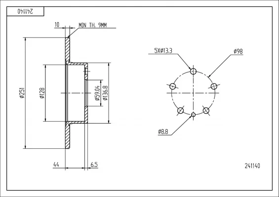 BRZ.KOTOUČ /Z/ALFA147 1.9 01-10 /LAK/KPL HART 241140 BRZ.KOTOUČ /Z/ALFA147 1.9 01-10 /LAK/KPL HART 241140