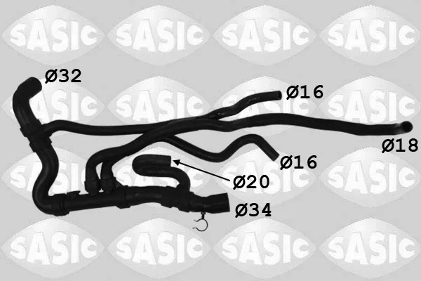 Hadice chladiče SASIC 3404201 – OE 215039295R