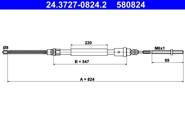 Tazne lanko, parkovaci brzda ATE 24.3727-0824.2 – OE 4745H1
