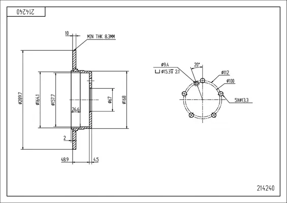 BRZ.KOTOUČ /Z/ DB W210, E240,E280 97- HART 214240