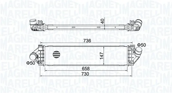 Chladič turba MAGNETI MARELLI 351319204270 Chladič turba MAGNETI MARELLI 351319204270