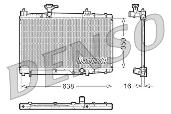 Chladič, chlazení motoru DENSO DRM50007 – OE 1640033070