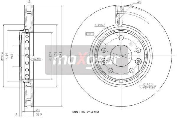 Brzdový kotouč MAXGEAR 19-2363