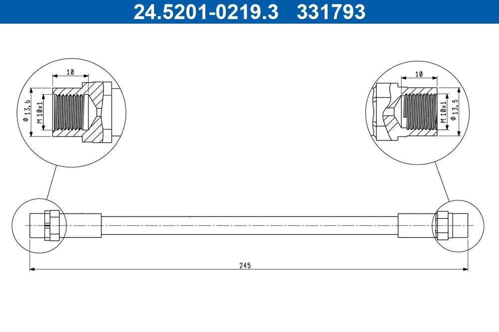 Brzdová hadice ATE 24.5201-0219.3 – OE 34321163759