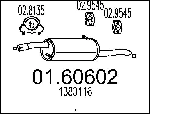 Zadni tlumic vyfuku MTS 01.60602 – OE 1383116