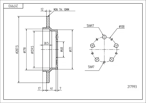 BRZ.KOTOUČ /Z/ VOLVO S80 98- HART 217993