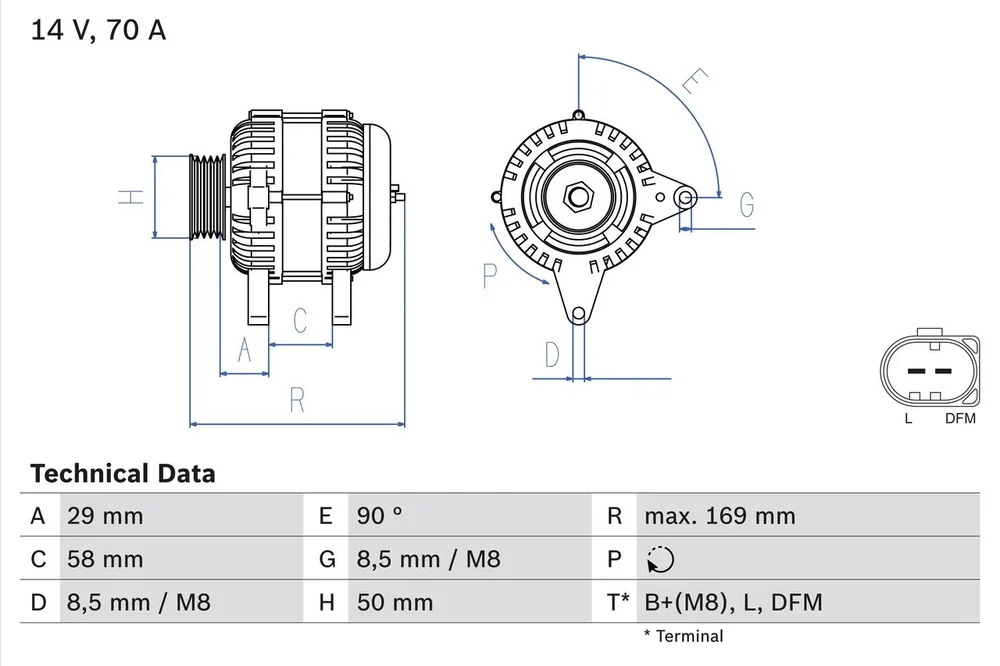 BO 0986048891 Alternátor BOSCH-výměnný díl