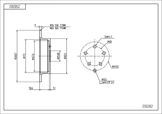 BRZD.KOTOUČ/T/ PRIUS 1.5I 03- HART 250282