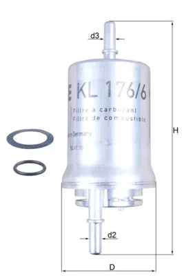 Palivový filtr MAHLE KL176/6D