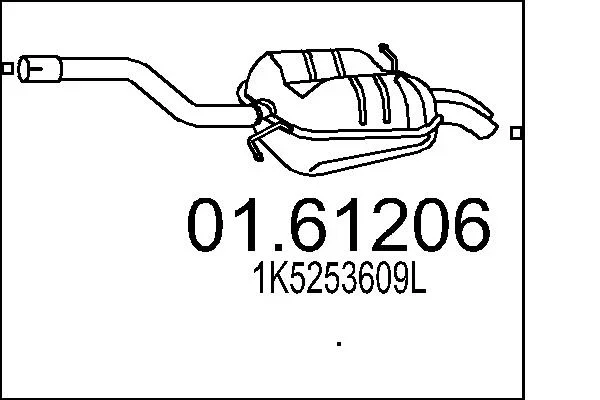 Zadni tlumic vyfuku MTS 01.61206 – OE 1K5253609L