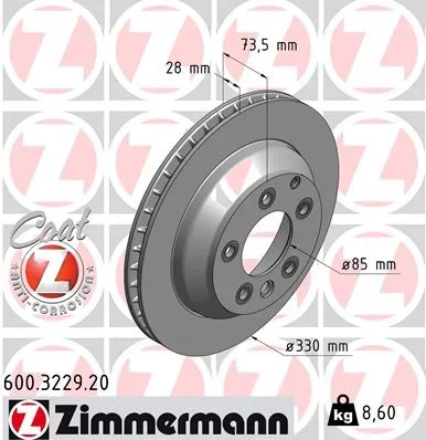 Brzdový kotouč ZIMMERMANN 600.3229.20