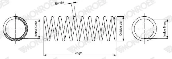 Pruzina podvozku MONROE SP3483 – OE 51401S10A22