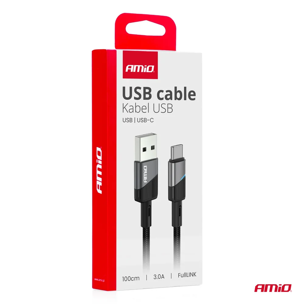 Kabel USB na USB-C 3A 100cm FullLINK AMIO-03923 - Obrázek 4