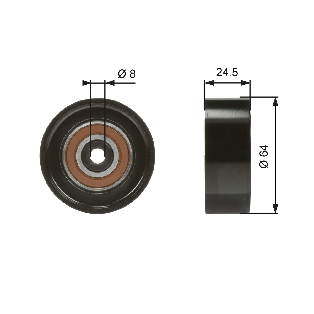 Vratna/vodici kladka, klinovy zebrovy remen GATES T38097