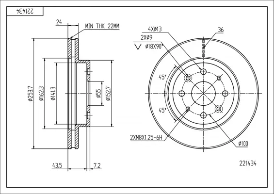 BRZ.KOTOUČ /P/ KIA RIO 1.3-1.5 /KOMBI/ HART 221434 – OE 51712FD300
