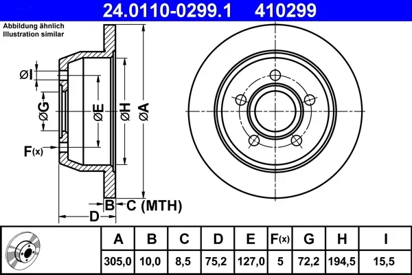Brzdový kotouč ATE 24.0110-0299.1