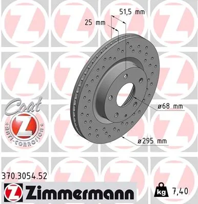 Brzdový kotouč ZIMMERMANN 370.3054.52