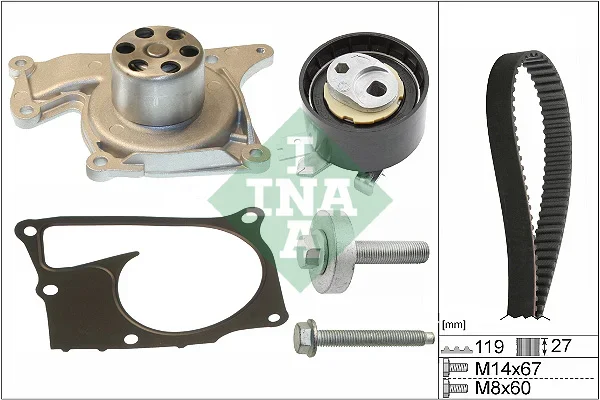 Vodni pumpa + sada ozubeneho remene Schaeffler INA 530060730