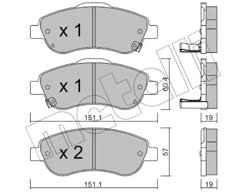 Sada brzdových destiček, kotoučová brzda METELLI 22-0789-0