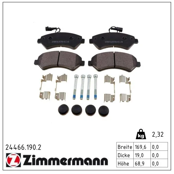 Sada brzdových destiček, kotoučová brzda ZIMMERMANN 24466.190.2