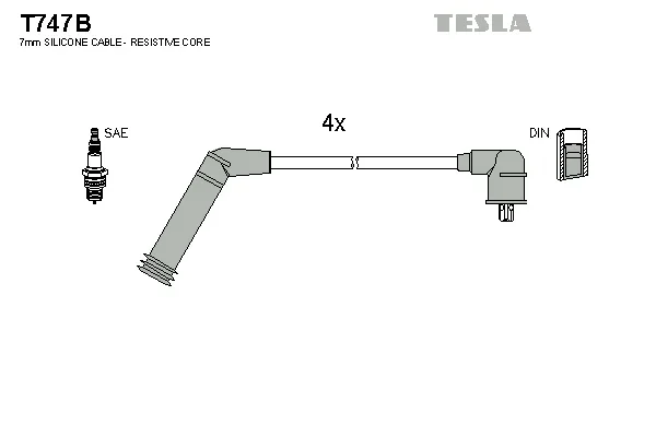 Sada kabelů pro zapalování TESLA T747B