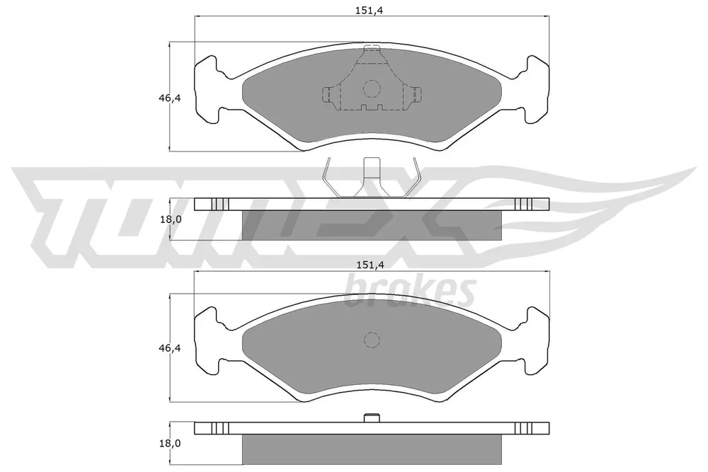Sada brzdových destiček, kotoučová brzda Tomex Brakes TX10-28