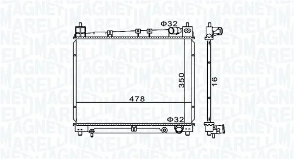 Chladič, chlazení motoru MAGNETI MARELLI 350213152900 Chladič, chlazení motoru MAGNETI MARELLI 350213152900