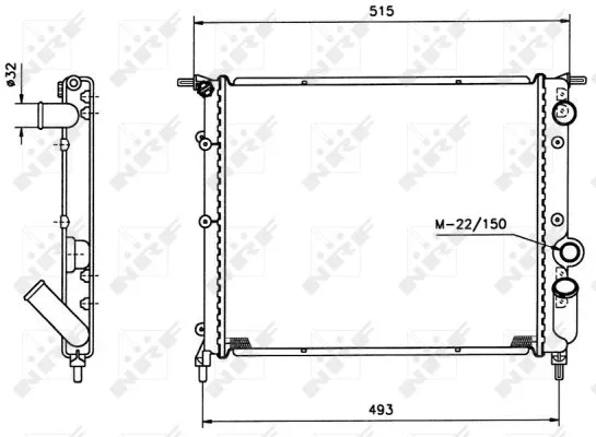 Chladič, chlazení motoru NRF 516259 Chladič, chlazení motoru NRF 516259