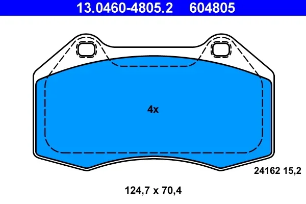 Sada brzdových destiček, kotoučová brzda ATE 13.0460-4805.2