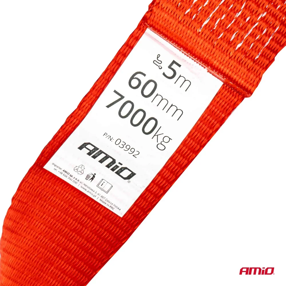 Popruh 7000kg 60mm 5m HAK + UCHO AMIO-03992 - Obrázek 2